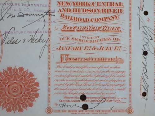 1927 West Shore Railroad Company, $1000 Bond Certificate M48875