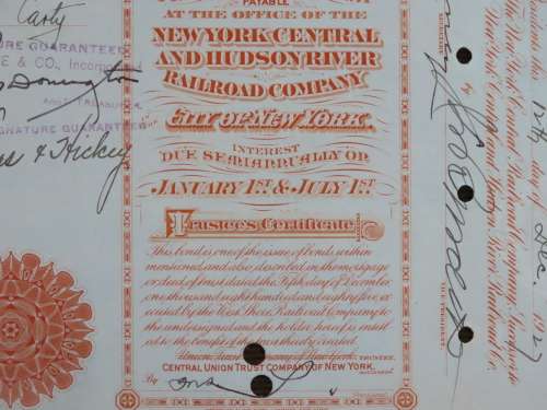 1927 West Shore Railroad Company, $1000 Bond Certificate M48874