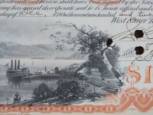 1927 West Shore Railroad Company, $1000 Bond Certificate M48874