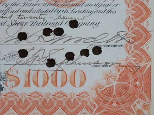 1927 West Shore Railroad Company, $1000 Bond Certificate M48873