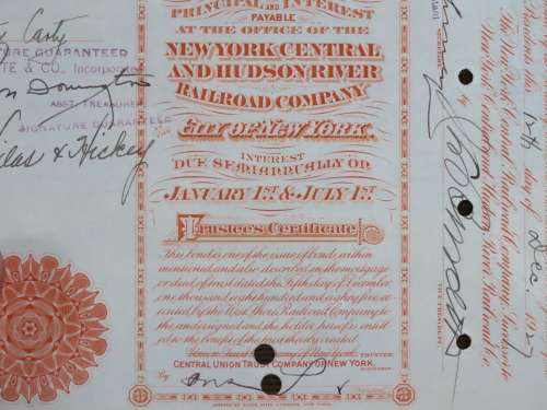 1927 West Shore Railroad Company, $1000 Bond Certificate M48872