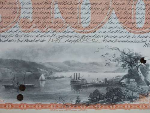 1927 West Shore Railroad Company, $1000 Bond Certificate M48872