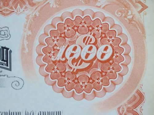 1927 West Shore Railroad Company, $1000 Bond Certificate M48872