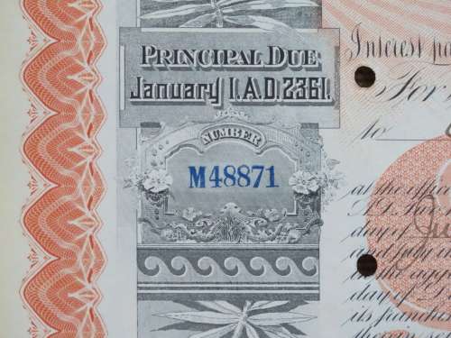 1927 West Shore Railroad Company, $1000 Bond Certificate M48871
