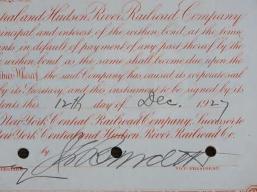1927 West Shore Railroad Company, $1000 Bond Certificate M48871
