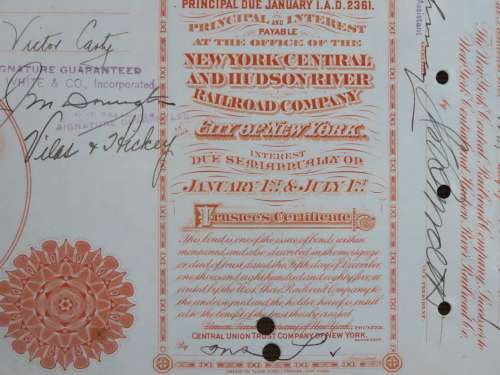 1927 West Shore Railroad Company, $1000 Bond Certificate M48871