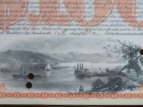 1927 West Shore Railroad Company, $1000 Bond Certificate M48870