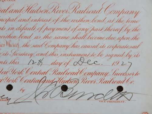 1927 West Shore Railroad Company, $1000 Bond Certificate M48869