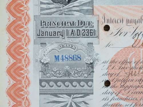 1927 West Shore Railroad Company, $1000 Bond Certificate M48868
