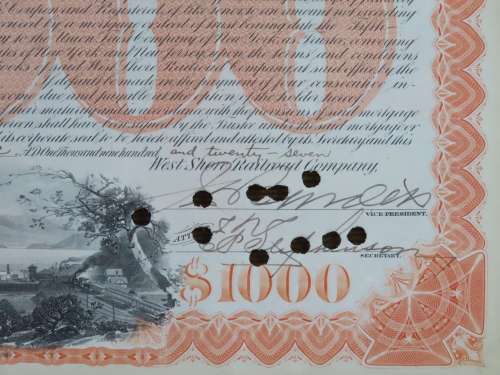 1927 West Shore Railroad Company, $1000 Bond Certificate M48867