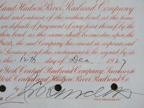 1927 West Shore Railroad Company, $1000 Bond Certificate M48867
