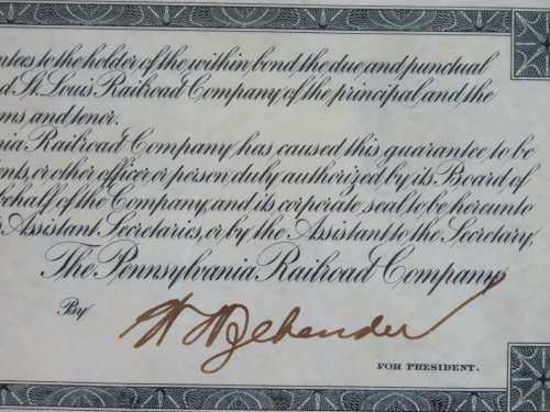 1920 Pittsburgh Cincinnati Chicago St Louis Railroad Company, $1000 Gold Bond Certificate 13064