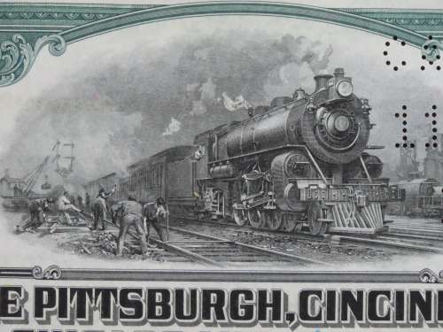 1944 Pittsburgh Cincinnati Chicago StLouis Railroad, $1000 Bond Certificate 20004