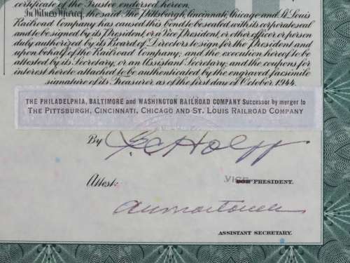 1944 Pittsburgh Cincinnati Chicago StLouis Railroad, $1000 Bond Certificate 20005
