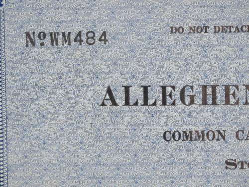 1928 Allegheny Gas Corporation, $1000 Gold Bond and Share Certificate 484