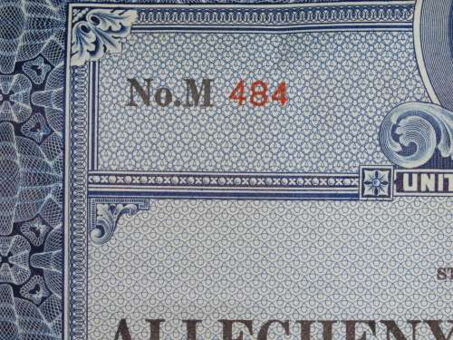 1928 Allegheny Gas Corporation, $1000 Gold Bond and Share Certificate 484