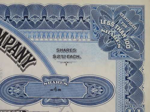 1929 North Butte Mining Company, Stock Certificate, 4 Shares , F8696