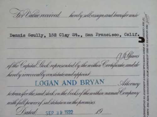 1929 North Butte Mining Company, Stock Certificate, 4 Shares , F8696