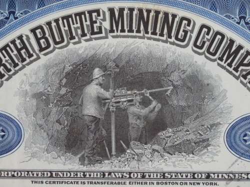 1932 North Butte Mining Company, Stock Certificate, 50 Shares , F13526