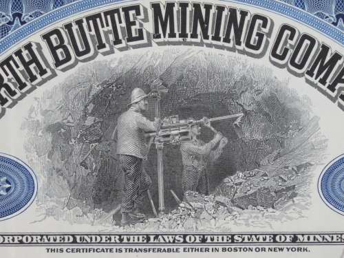 1929 North Butte Mining Company, Stock Certificate, 20 Shares , F8964