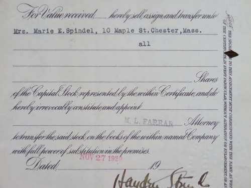 1929 North Butte Mining Company, Stock Certificate, 50 Shares , F9844
