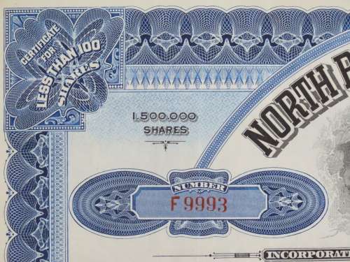 1929 North Butte Mining Company, Stock Certificate, 10 Shares , F9993