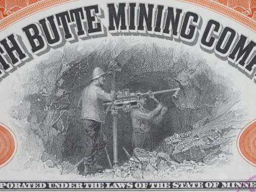 1906 North Butte Mining Company, Stock Certificate, 100 Shares , A6466