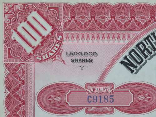 1929 North Butte Mining Company, Stock Certificate, 100 Shares , C9185