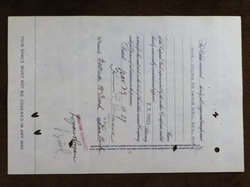 1929 North Butte Mining Company, Stock Certificate, 100 Shares , C8369