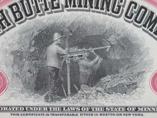 1929 North Butte Mining Company, Stock Certificate, 100 Shares , C8369