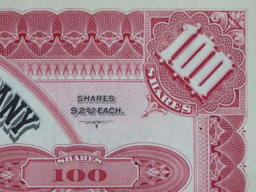 1929 North Butte Mining Company, Stock Certificate, 100 Shares , C8369