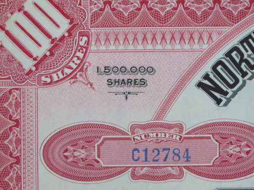 1929 North Butte Mining Company, Stock Certificate, 100 Shares , C12784