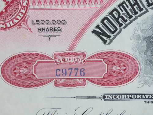 1929 North Butte Mining Company, Stock Certificate, 100 Shares , C9776