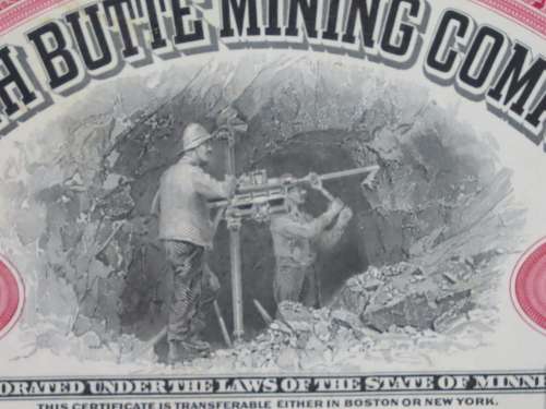 1929 North Butte Mining Company, Stock Certificate, 100 Shares , C11656