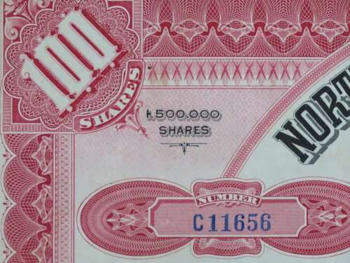 1929 North Butte Mining Company, Stock Certificate, 100 Shares , C11656