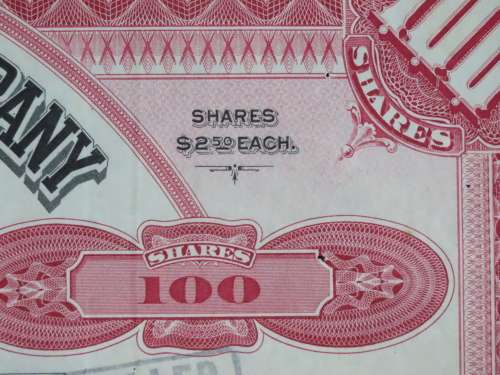 1929 North Butte Mining Company, Stock Certificate, 100 Shares , C8368