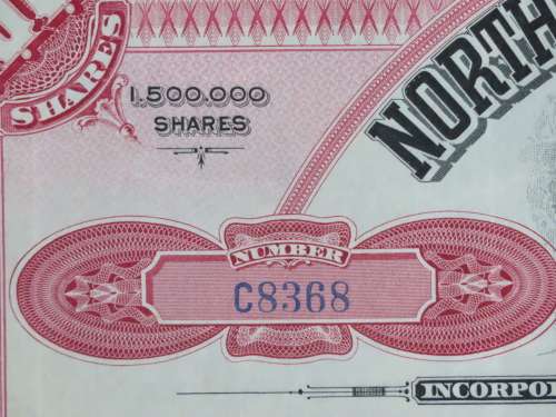 1929 North Butte Mining Company, Stock Certificate, 100 Shares , C8368