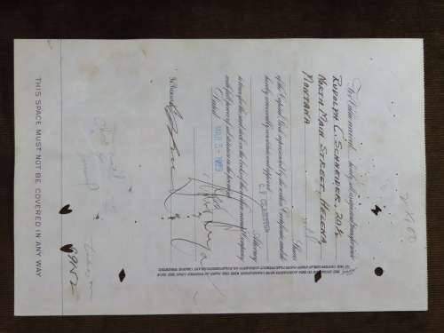 1929 North Butte Mining Company, Stock Certificate, 100 Shares , C9151