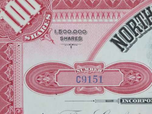 1929 North Butte Mining Company, Stock Certificate, 100 Shares , C9151