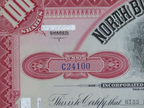 1936 North Butte Mining Company, Stock Certificate, 100 Shares , C24100
