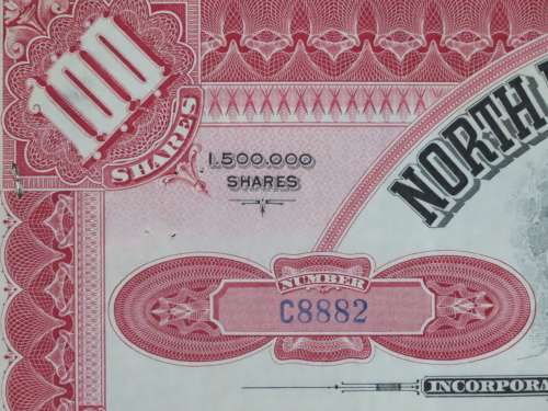 1928 North Butte Mining Company, Stock Certificate, 100 Shares , C8882