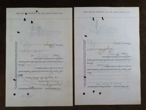 1929 Set of 2 North Butte Mining Company, Stock Certificate, 105 Shares , C12621