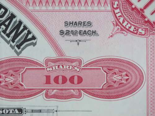 1929 Set of 2 North Butte Mining Company, Stock Certificate, 105 Shares , C12621