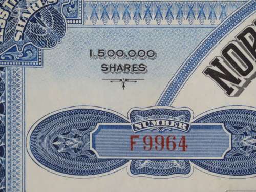 1929 Set of 2 North Butte Mining Company, Stock Certificate, 105 Shares , C12621