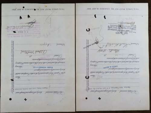 1929 Set of 2 North Butte Mining Company, Stock Certificate, 150 Shares , C11537