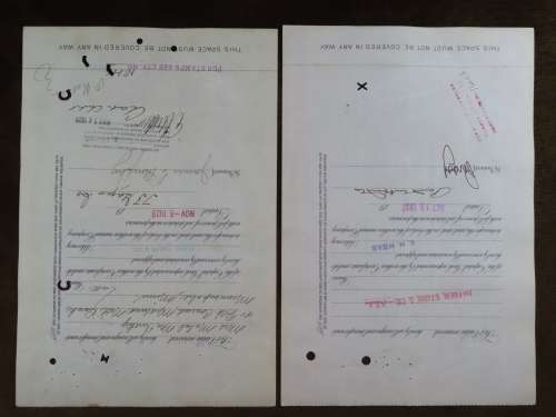 1937 Set of 2 North Butte Mining Company, Stock Certificate, 115 Shares , C27944