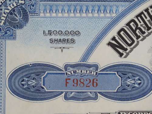 1937 Set of 2 North Butte Mining Company, Stock Certificate, 115 Shares , C27944