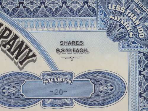 1936 Set of 3 North Butte Mining Company, Stock Certificate, 220 Shares , C24098