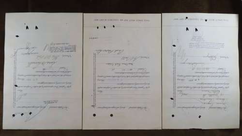 1936 Set of 3 North Butte Mining Company, Stock Certificate, 220 Shares , C24098