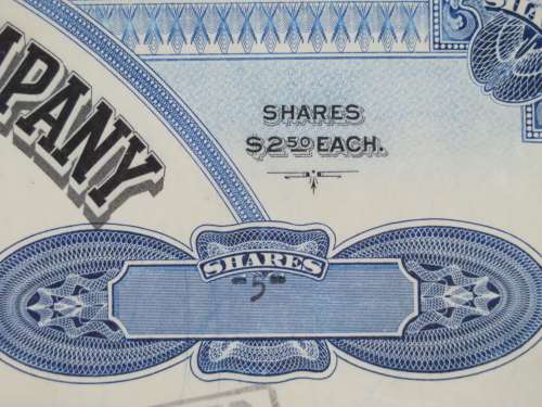 1917 Set of 3 North Butte Mining Company, Stock Certificate, 205 Shares , C21032